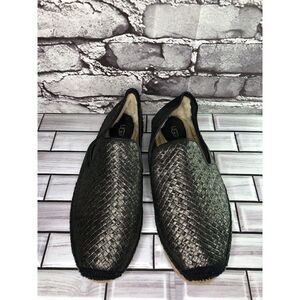 UGG Australia Sandrinne Black Metallic Basket Espadrilles Flats Shoes Women Sz 9